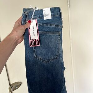Straight leg 100% cotton jeans high rise